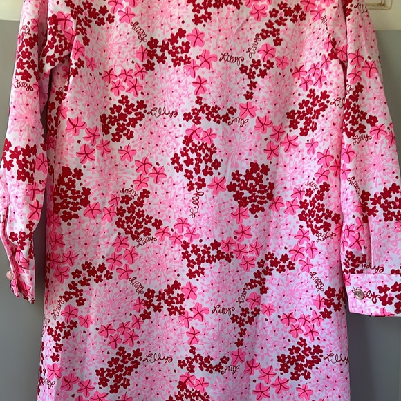 Lilly Pulitzer Vintage “The Lilly” Pink Floral Maxi Shirt Dress - Picture 15 of 16